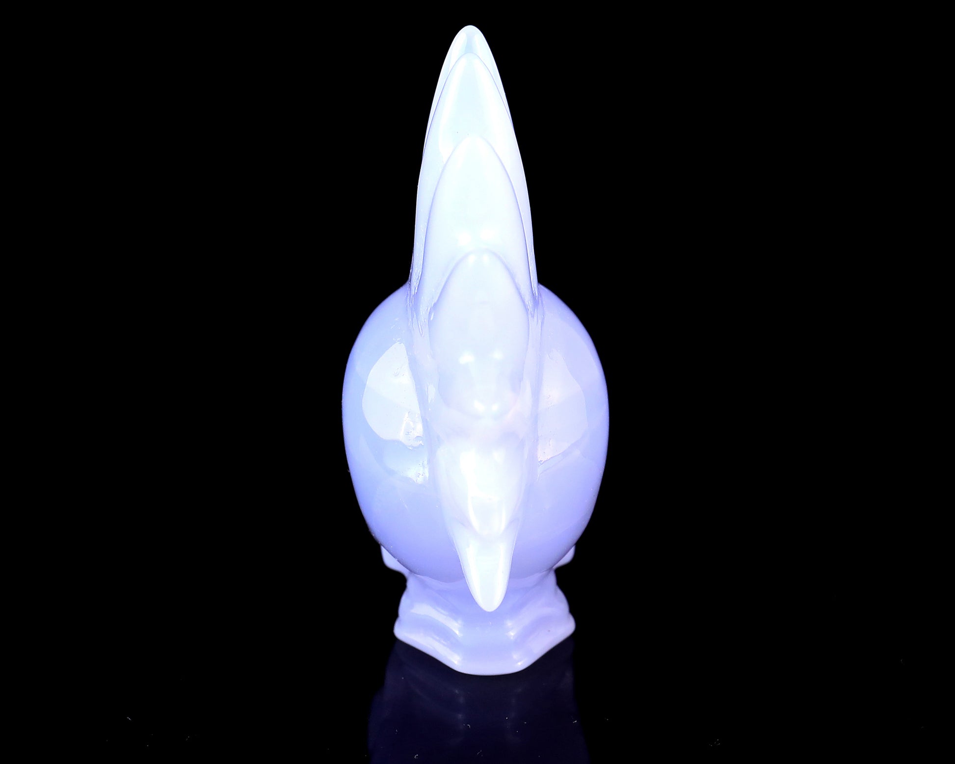 Unique 2.7" Blue Chalcedony Hand Carved Crystal Punk Skull Sculpture Crystallumi