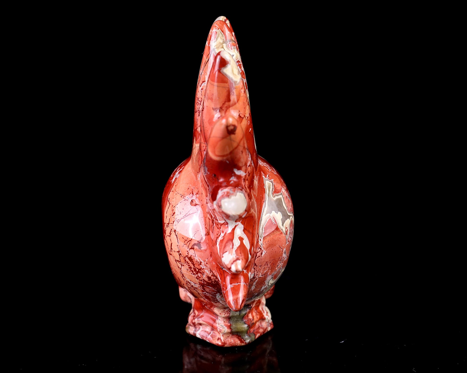 Unique 3.7" Red Jasper Hand Carved Crystal Punk Skull Sculpture Crystallumi