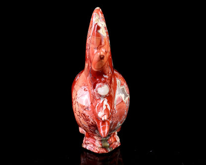 Unique 3.7" Red Jasper Hand Carved Crystal Punk Skull Sculpture Crystallumi