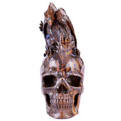 Unique 6.8" Opal Hand Carved Crystal Realistic Skull Sculpture Crystallumi