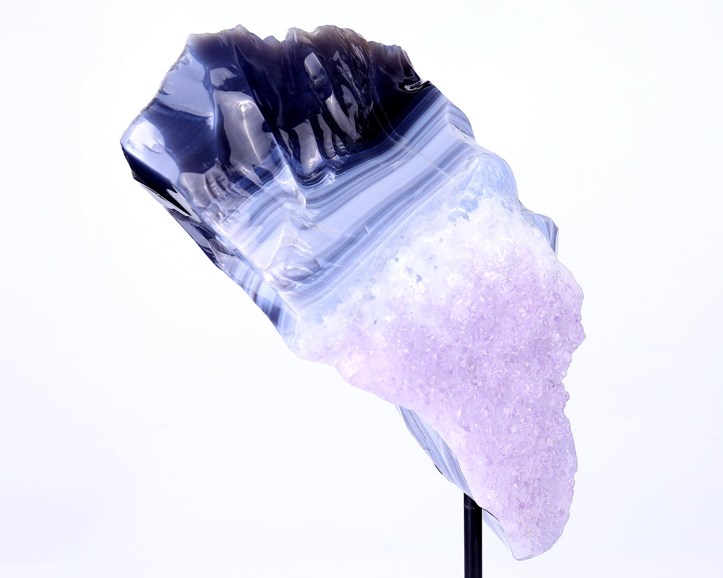 Unique 9.8" Amethyst Geode Agate Hand Carved Crystal Geode Skull Sculpture Crystallumi