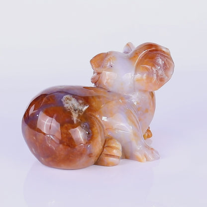 6.4" Chalcedony Hand Carved Crystal Koala Sculpture