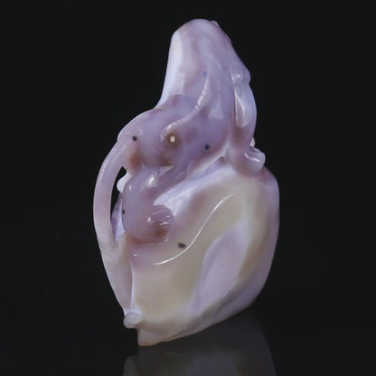 Amazing 5.0" Amethyst Druse Agate Hand Carved Crystal Tiger Sculpture