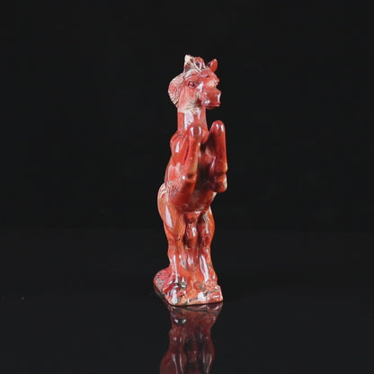 7.9" Red Jasper Hand Carved Crystal Horse Sculpture