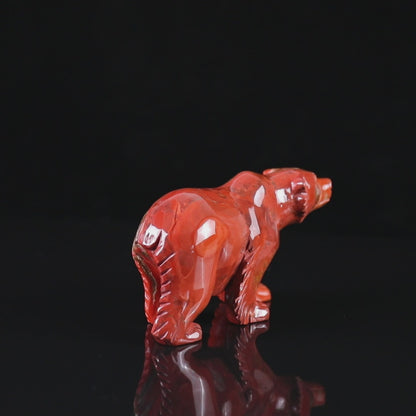 6.3"  Red Jasper Hand Carved Crystal Polar Bear Sculpture